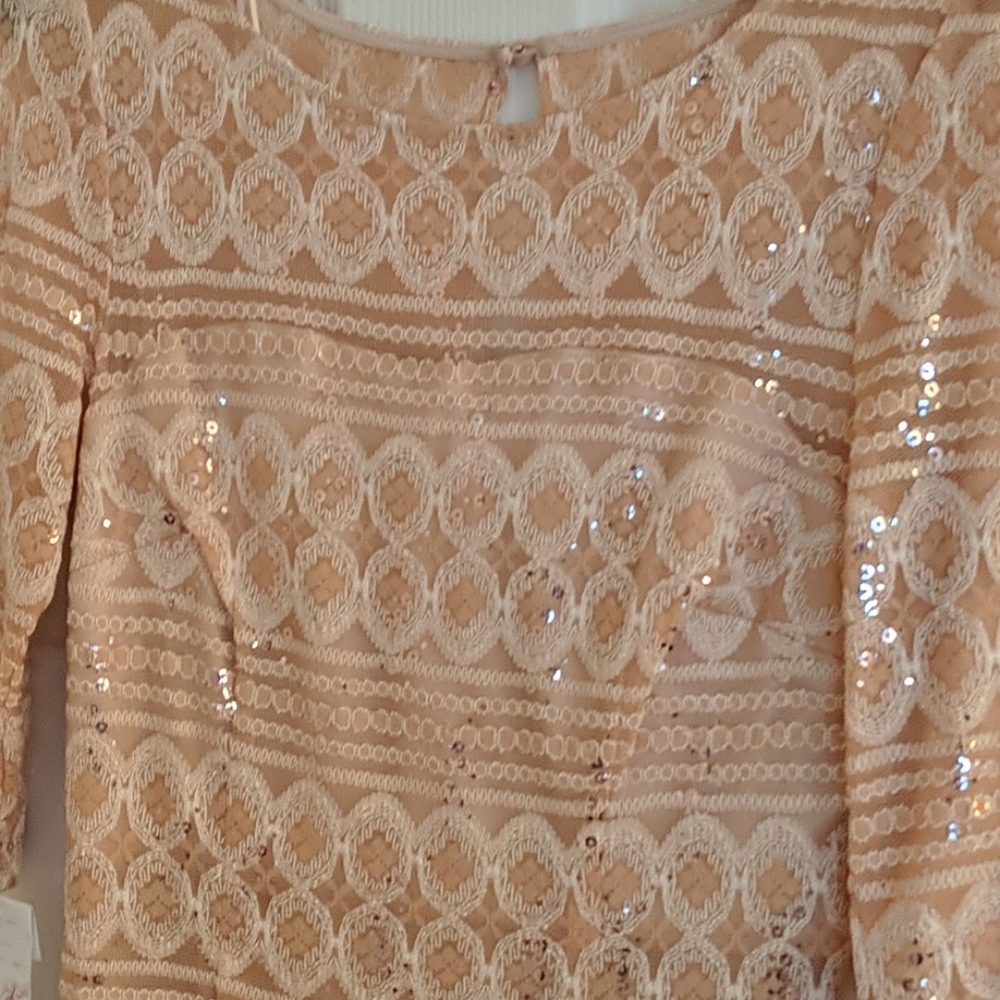 Jax peach & cream shimmer dress - Picture 2 of 2